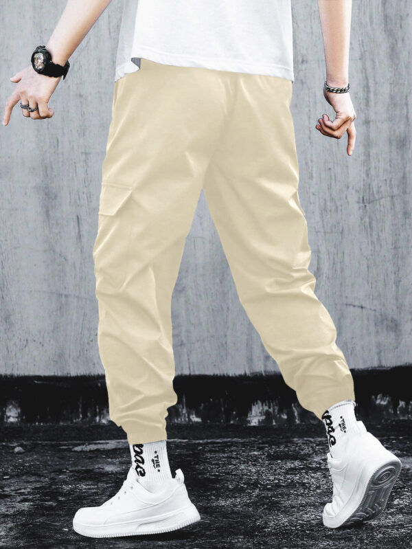 Men'S Summer Cotton Cargo Pants - Olive Green, Drawstring Waist, Casual Style with Multiple Pockets, Ideal for Everyday Wear, Casual Summer Wear | Casual Drawstring Pants | Comfortable Casualwear - Image 8