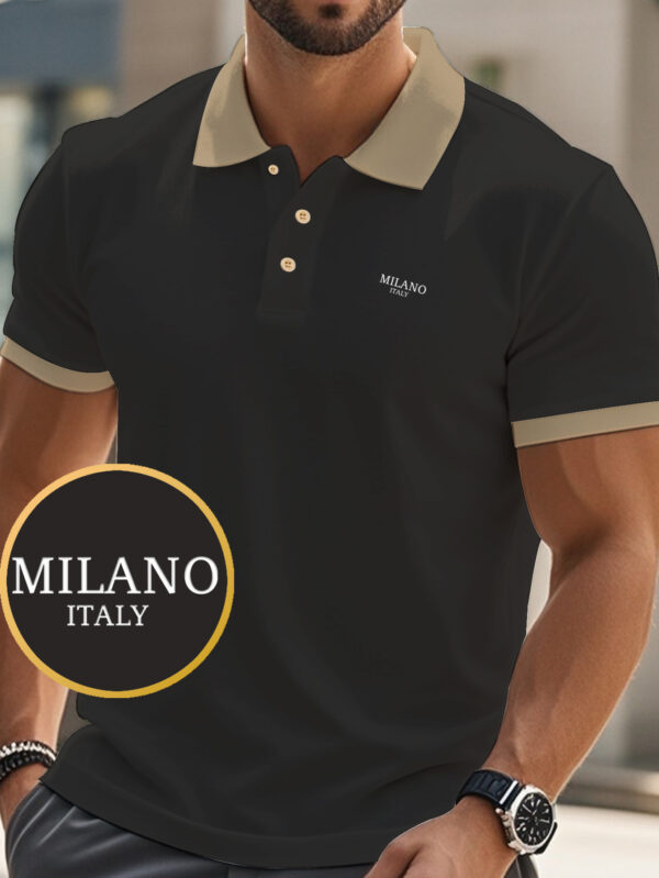 Milano 2012 Men'S Stylish Red & White Polo Shirt - Comfortable, Stretch Fabric, Casual Short Sleeve with Collar, Button-Up Design, Perfect for Summer - Image 6
