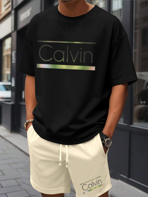 Men'S T-Shirt Men'S Patterned Print Casual Shorts Short-Sleeved Set, Men'S Summer Clothing Pajamas - Image 5