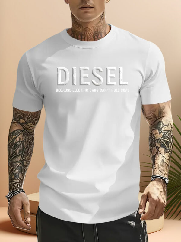 1pc Men's Summer Casual Short Sleeve T-Shirt - White Geometric Print, Regular Fit Round Neck, Machine Washable for Outdoor & Casual Attire, Cute Shirts for Summer, Comfortable Daily Shirt, Smooth Texture Shirt, Warm Weather Clothing, Lightweight Material, Adult Clothing