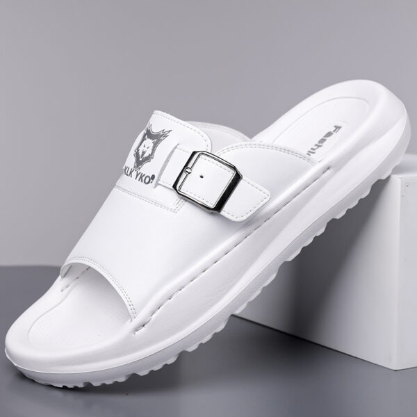 Men's Slippers, Trendy Korean Style Couple Lightweight Outdoor Driving Shoes, Men's Summer Open Toe Simple Comfortable Fashion Flat Slip-Ons, Durable and Soft EVA Home Slides - Comfortable, Thick Sole, Non-Slip Casual Wearable Slippers, Stylish Four-Season Open-Toe Shoes Perfect for Indoor/Outdoor Use, Beach and Family Relaxation, 2pcs Set Includes 1pc Shoe + 1pc Premium Storage Bag - Image 6