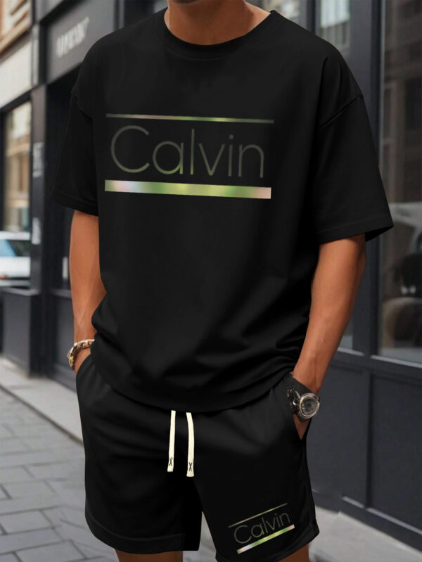 Men'S T-Shirt Men'S Patterned Print Casual Shorts Short-Sleeved Set, Men'S Summer Clothing Pajamas - Image 7