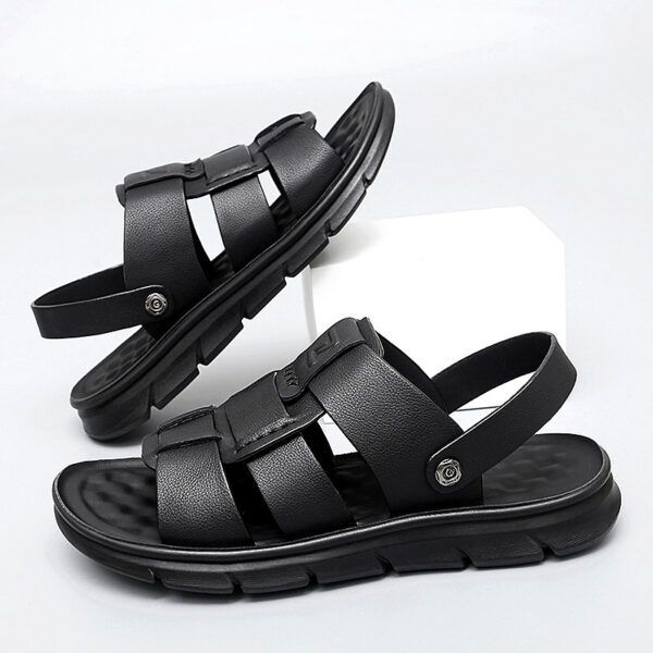 Men's Heavy-Duty Slip-On Sandals - Wide Size up to EU 46 (US Men's 12) - Lightweight EVA Beach Shoes for Outdoor, Casual, Formal - Cushioned Platform - Black - Ideal for Big & Tall Feet, Summer Footwear, Minimalist Design, Comfortable Soles, Comfortable Footwear, Casual Attire, Casual Slipons, Sleek Footwear, Durable Construction, Supportive Footwear, Outdoor Enthusiasts - Image 7