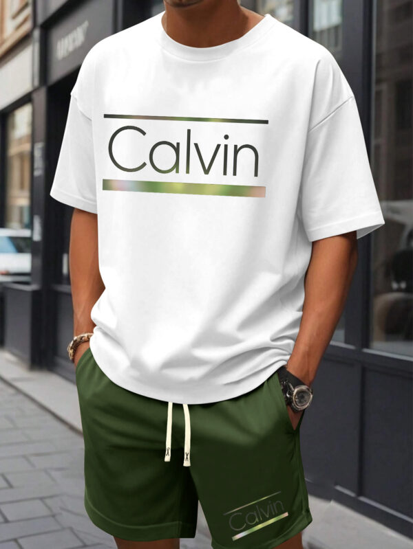 Men'S T-Shirt Men'S Patterned Print Casual Shorts Short-Sleeved Set, Men'S Summer Clothing Pajamas - Image 2