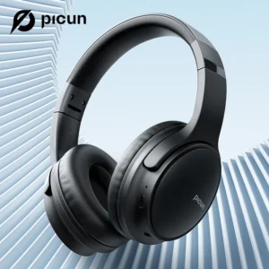 سماعات Picun سماعات بلوتوث ، فوق الأذن ، ساعات اللعب ، لاسلكية ، ميكروفون قابل للطي ، قابل للتعديل ، خفيف الوزن ، HiFi