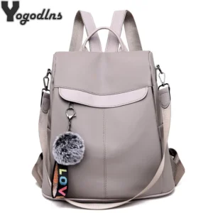 مقاوم للماء حقيبة ظهر نسائية عادية محفظة مكافحة سرقة حقيبة الظهر Mochila Hairball حقيبة كتف مدرسية خفيفة الوزن للفتيات المراهقين