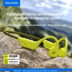 POLVCDG X1 سماعات توصيل عظمية لركوب الدراجات ذاكرة 32 جيجابايت بلوتوث 5.4 سماعة رأس مفتوحة للجري تكنولوجيا رياضية موديل 2025