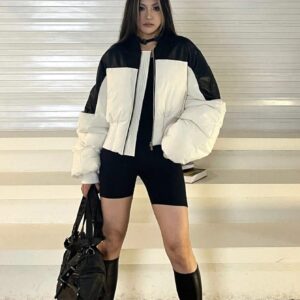 جاكيت نسائي أنيق: دافئي بلمسة عصرية من كتل الألوان