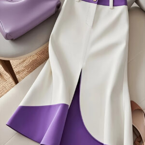 تنورة نسائية أنيقة بتصميم لونين: أناقة عصرية لكل المواسم