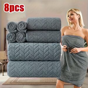 رفاهية الفنادق الخمس نجوم: طقم مناشف فاخر 8 قطع!