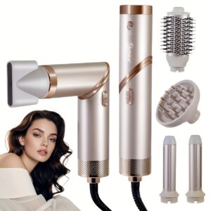 سر تسريحات الصالون: فرشاة الهواء الساخن 5 في 1 لتألق لا مثيل له!