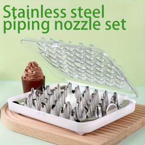 أطلق العنان لمصمم الحلويات بداخلك: طقم فوهات التزيين الاحترافي 52 قطعة!