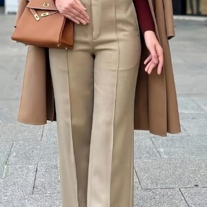 بنطال DIQIUVY النسائي الأنيق ذو الخصر العالي والأرجل الواسعة