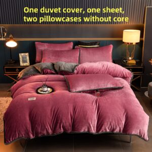 فخامة الدفء: طقم سرير مخمل الحليب الشتوي الفاخر