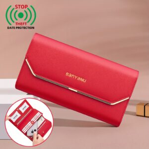 محفظة BANYANU النسائية الفاخرة: أناقة، سعة، وحماية RFID مثالية!