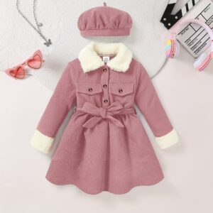 أناقة الشتاء الدافئة: طقم فستان وقبعة الأميرات الصغيرات (عبوة مزدوجة)