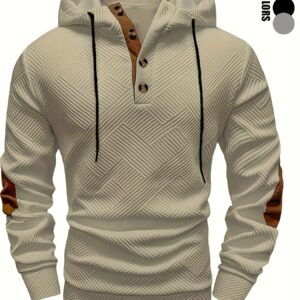 دفء الشتاء بلمسة فنية: جاكيت هودي رجالي بنقوش هندسية