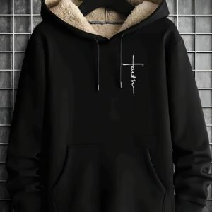 Men's Casual Fleece-Lined Hoodie with Unique Skull & Bat Print - Warm, Sporty Black Zip-Up Sweatshirt Jacket, Long Sleeves, 100% Polyester for Fall & Winter