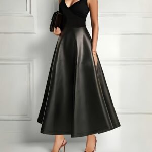 تألقي بأناقة فرنسية: تنورة ميدي A-Line سوداء متعددة الاستخدامات