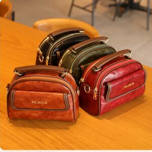 حقيبة كروسبودي نسائية صغيرة ريترو: أناقة عملية بلمسة ذهبية فاخرة!