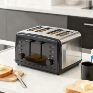 توستر الـ 4 شرائح: رفيقك المثالي لصباحات سريعة ومذاق لا يُنسى!