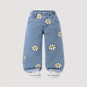 جينز الأقحوان الساحر: نعومة، مرونة وأناقة تدوم لطفلتك!