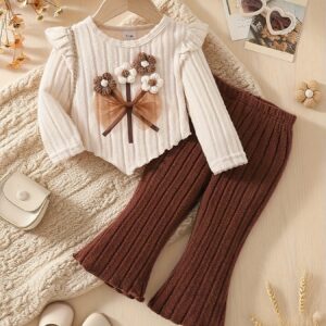 طقم زهور الخريف الدافئ: أناقة ورقة لصغيرتك المدللة!