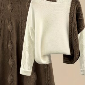 أناقة الخريف والشتاء: طقم سويتر نسائي من قطعتين بتصميم كتل الألوان