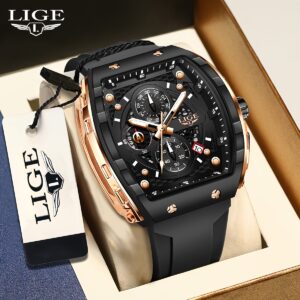 نبض الفخامة في معصمك: ساعة LIGE الكرونوغراف المربعة الأنيقة