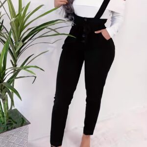 جينز سكيني نسائي بخصر عالٍ: مرونة فائقة، تصميم أنيق برباط خلفي قابل للتعديل لكل المواسم