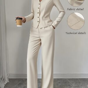 أناقة عصرية لكل مناسبة: طقم بليزر وبنطلون بقصة مستقيمة