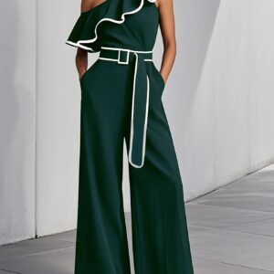 تألقي بأناقة عصرية: جامبسوت نسائي بكتف واحد متعدد الاستخدامات لكل مناسباتك