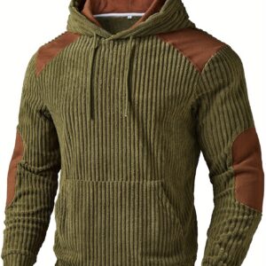 إطلالة عصرية ودافئة: هودي رجالي بلوني الزيتي والبني المميز