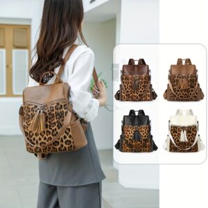 تألقي بأسلوب جريء مع حقيبة الظهر 唯朵拉 النسائية بنقشة الفهد!