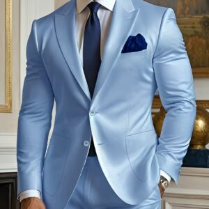 بدلة السماء الزرقاء الفاتحة: أناقة عصرية لكل رجل