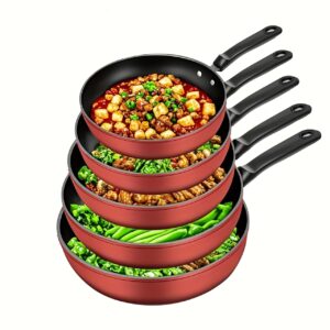 مقلاة الألماس الكريستالي الحمراء: طهي احترافي، تنظيف سهل!