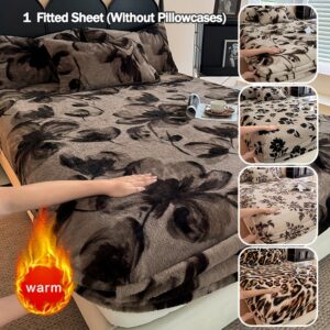 استسلم للرفاهية: شرشف سرير مخملي بتصميم زهري راقٍ