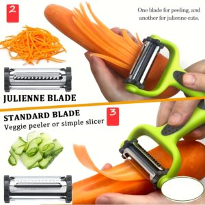 ابتكار 3 في 1 لمطبخك: تقشير، بشر، وتقطيع احترافي!