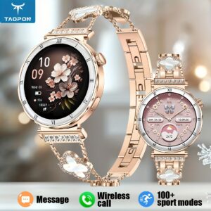 تألقي مع ساعة TAOPON الذكية النسائية: شاشة AMOLED HD، مكالمات، وتتبع صحي