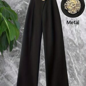 أناقة فاخرة لكل مناسبة: بنطلون نسائي شتوي أسود بقصة مستقيمة