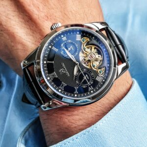 تألق الأناقة: ساعة اليد الميكانيكية الأوتوماتيكية الفاخرة للرجل العصري