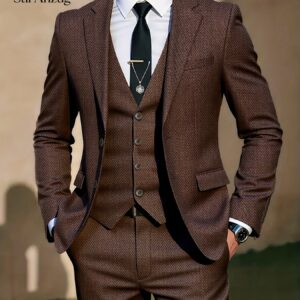 ارتقِ بأناقتك: بدلة الهاوندستوث الرجالية ثلاثية القطع لإطلالة لا تُنسى