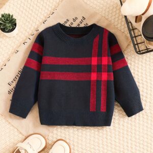 تألق أميرك الصغير هذا الشتاء: سويتر الجينغهام الأنيق!