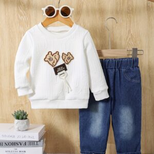 أناقة الدنيم ودفء الشتاء: طقم ولادي ساحر!