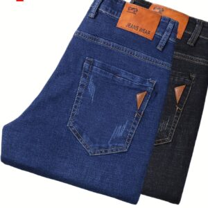 أناقة عصرية وراحة مرنة: بنطلون الدنيم الصناعي الفاخر للرجال