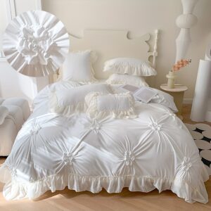 همسات الأناقة والراحة: طقم سرير الأميرة بالزهور ثلاثية الأبعاد!