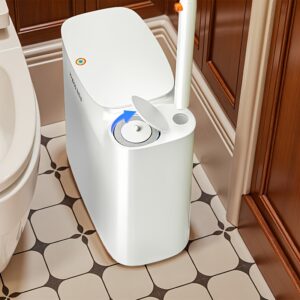 حل حمامك الذكي: سلة مهملات 2 في 1 بفرشاة تنظيف!