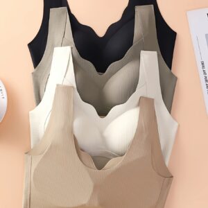 رفاهية يومية: 4 حمالات صدر سلسة بدون أسلاك - راحة وأناقة لا تضاهى!