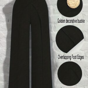 بنطلون نسائي رسمي بقصة مستقيمة وأزرار معدنية: أناقة لكل المواسم والمناسبات