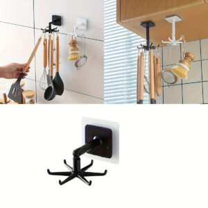 وداعاً للفوضى: رف أواني المطبخ الدوار 360° بدون حفر!